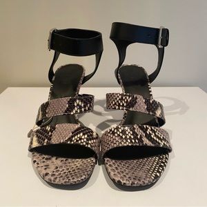 Vic Matie Snake Print Leather Sandals Size 7 US